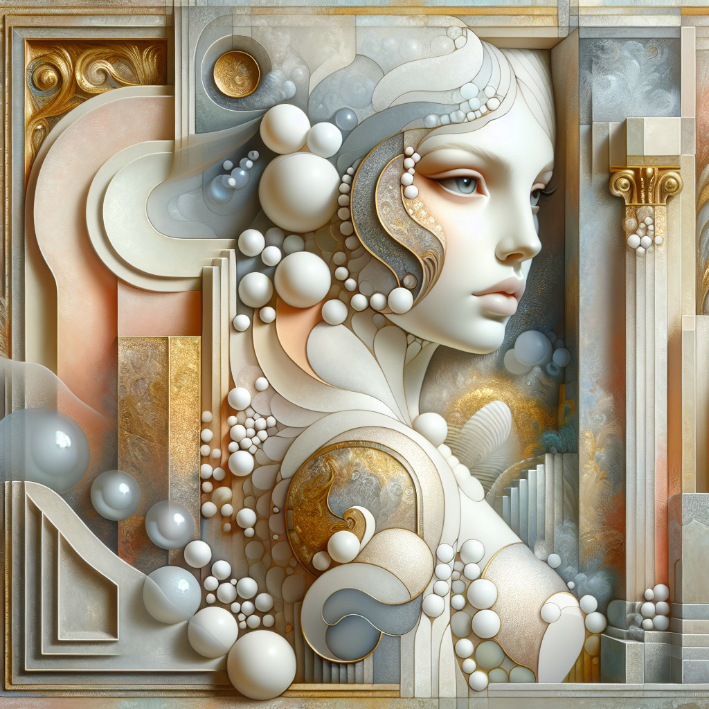 Abstract Female Figure with Swirling Patterns and Textures