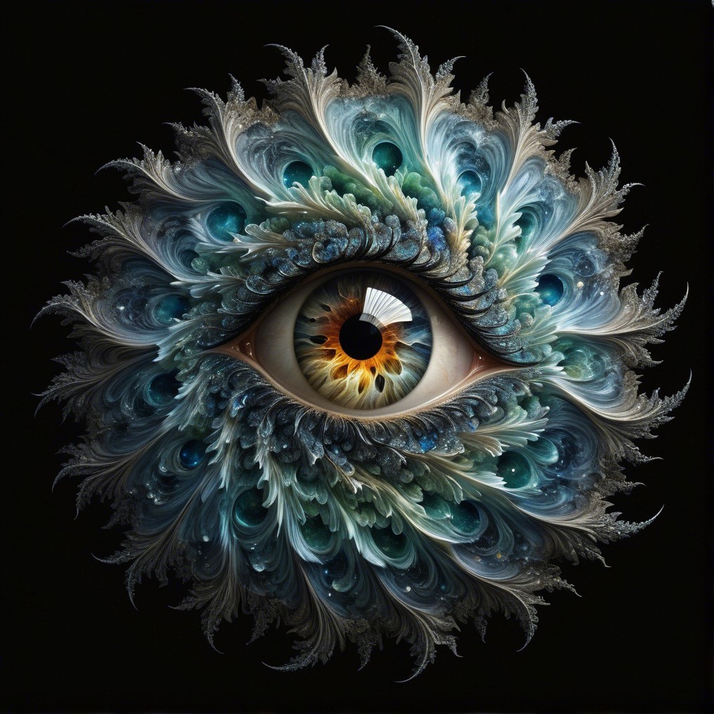 Intricate Eye Design with Fractal Patterns and Textures