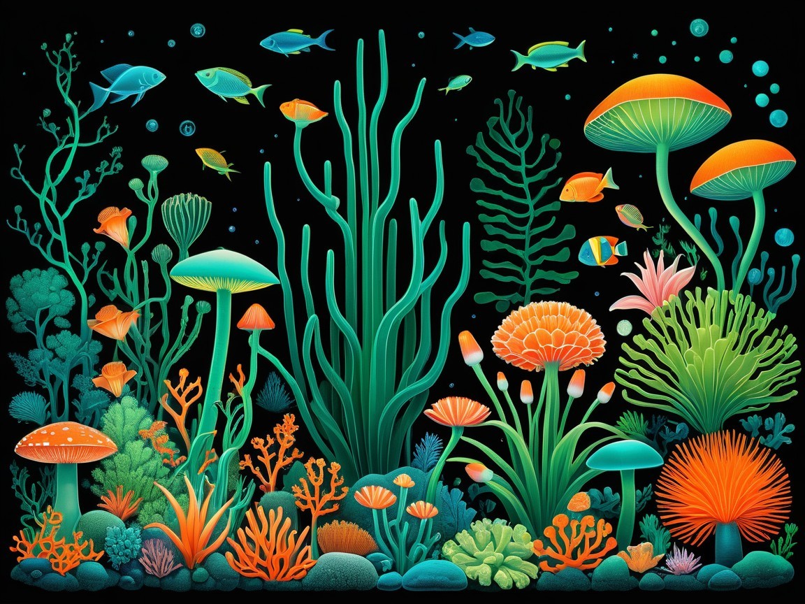 Vibrant Underwater Scene with Coral and Fish