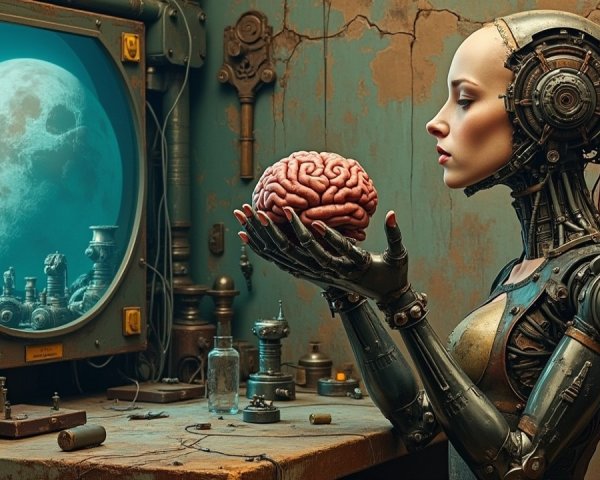 Steampunk Workshop with Android and Human Brain Display