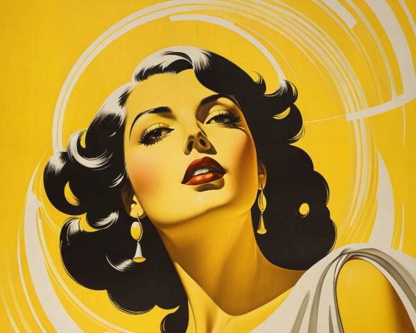 Glamorous Woman with Bold Makeup and Elegant Style