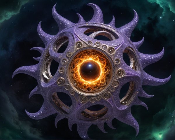 Vibrant Purple Celestial Object with Orange Core