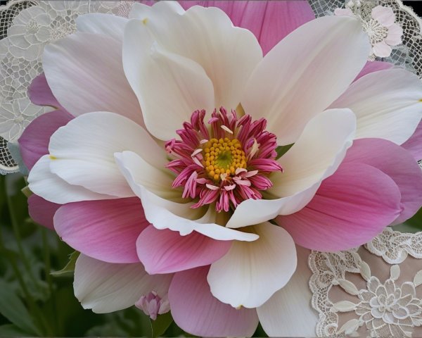 Close-Up of Lotus Flower with Delicate Petals