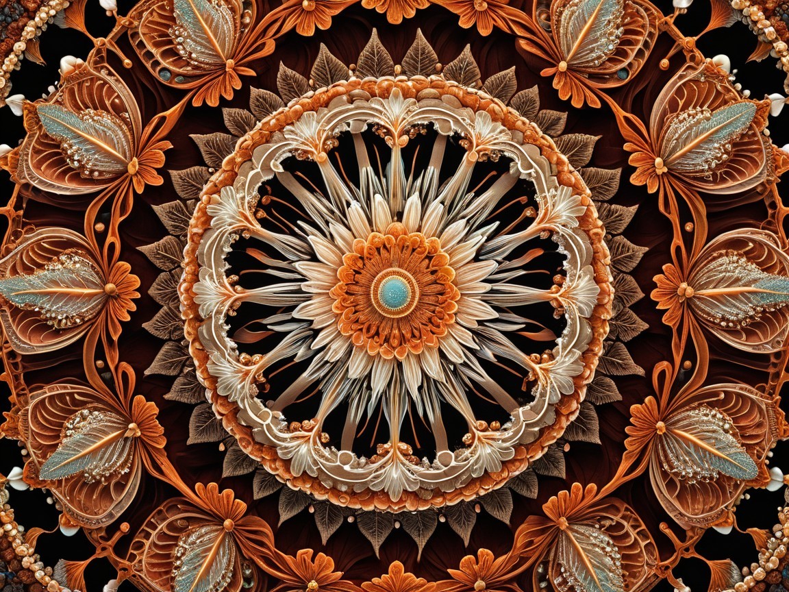 Intricate Mandala Design with Floral Patterns and Colors