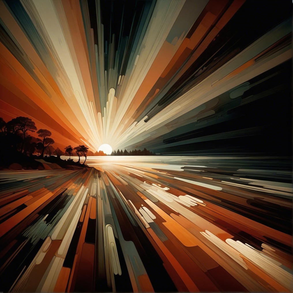 Vibrant Sunset with Silhouetted Trees and Reflection