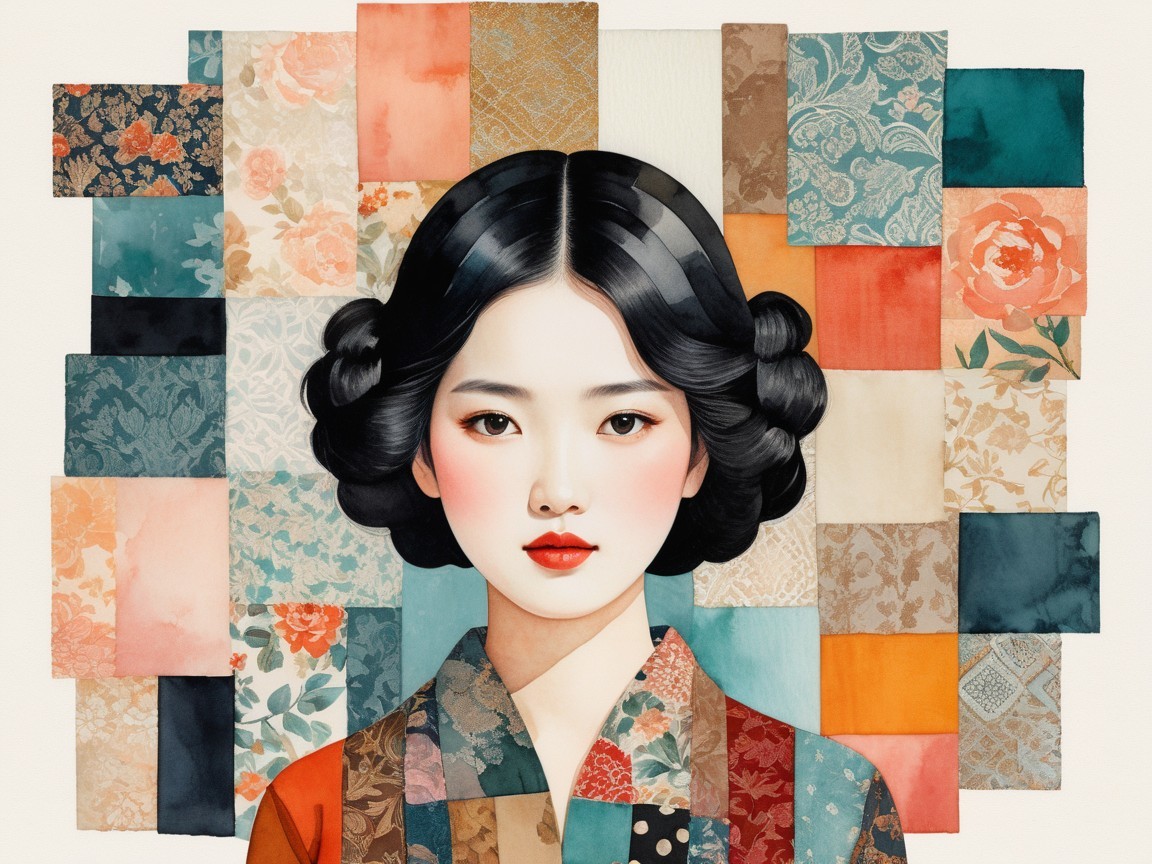 Portrait of a Young Woman in a Traditional Kimono