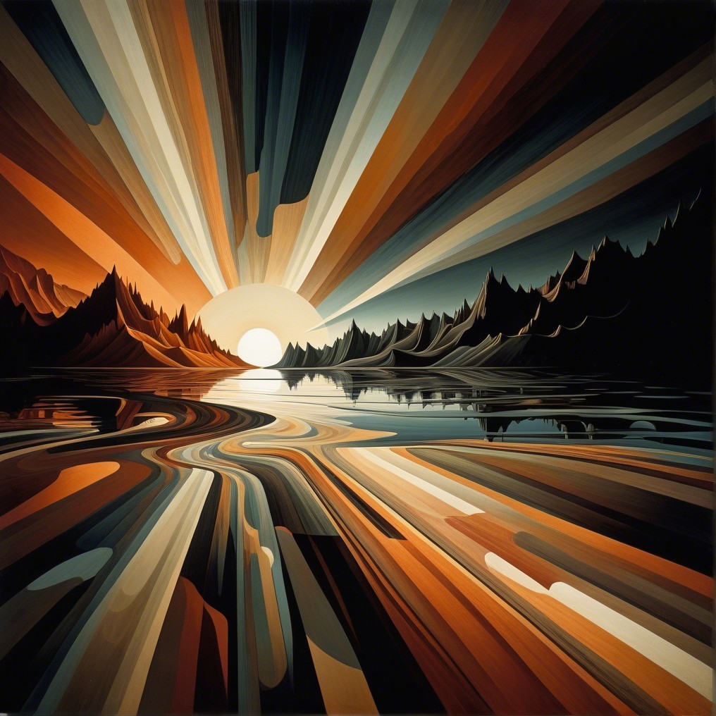 Vibrant Abstract Landscape with Warm Hues and Sunlight