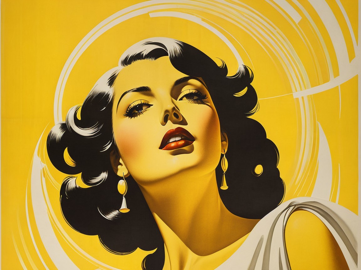 Glamorous Woman with Bold Makeup and Elegant Style