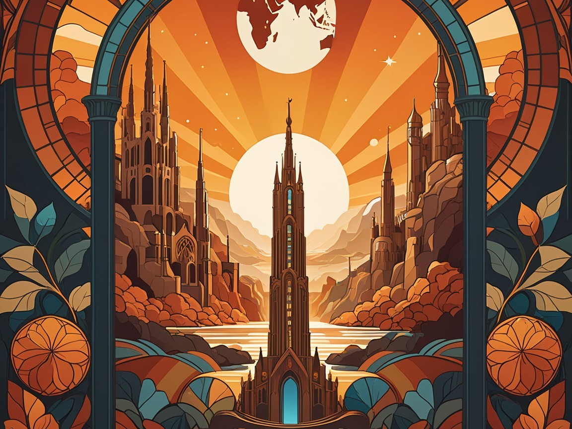 Fantasy Landscape with Castles and Serene River