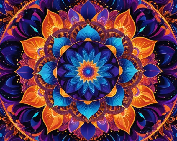 Vibrant Mandala Design with Intricate Patterns and Colors