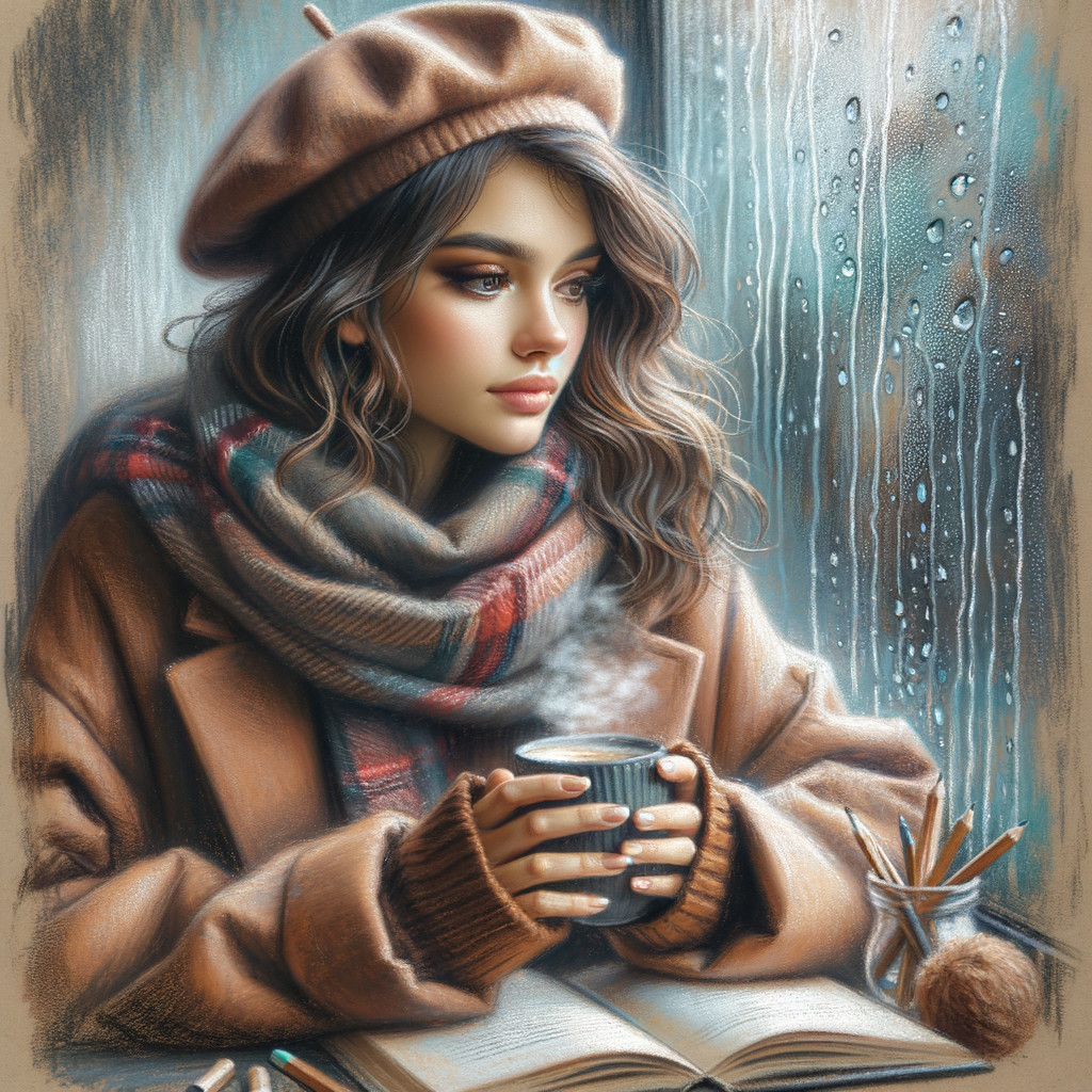 Cozy indoor scene with a woman by a window