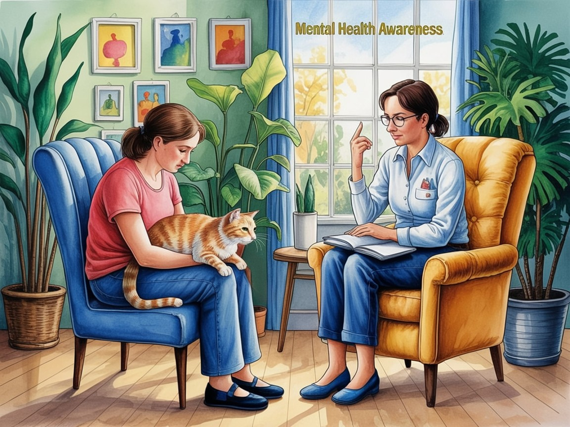 Cozy Room Scene Highlighting Mental Health Awareness