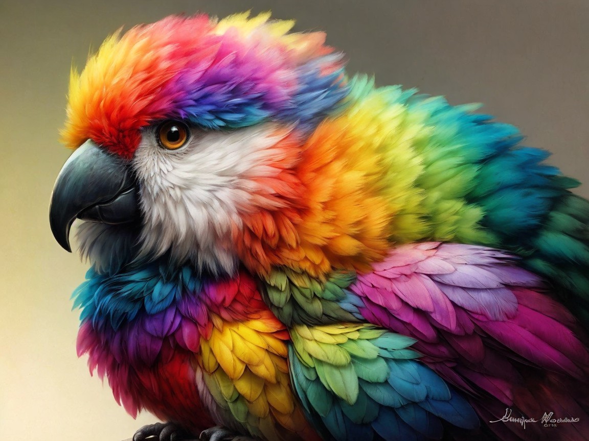 Vibrant Parrot with Colorful Feathers and Patterns
