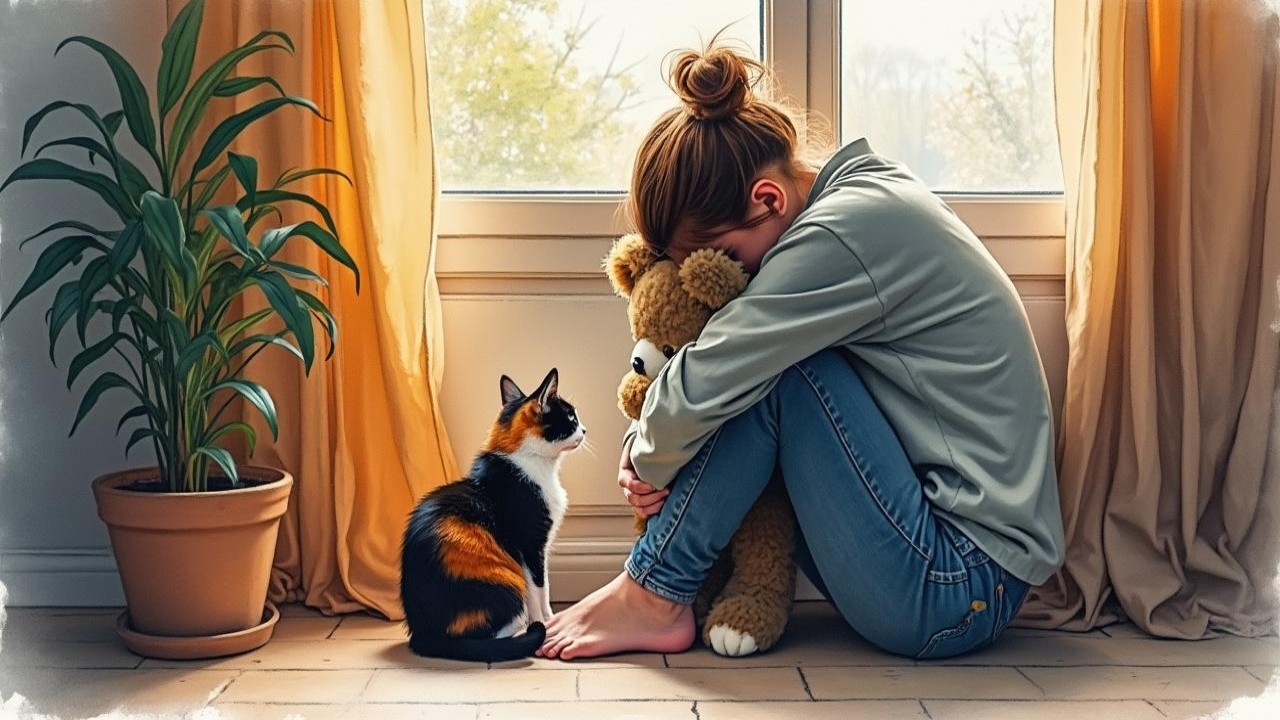 Cozy Scene of Introspection by a Window