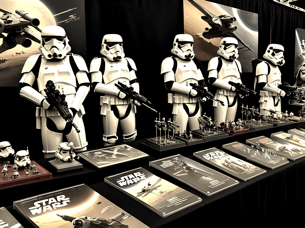 Life-sized Stormtrooper Figures with Star Wars Collectibles