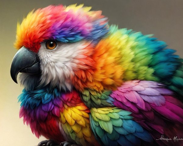 Vibrant Parrot with Colorful Feathers and Patterns
