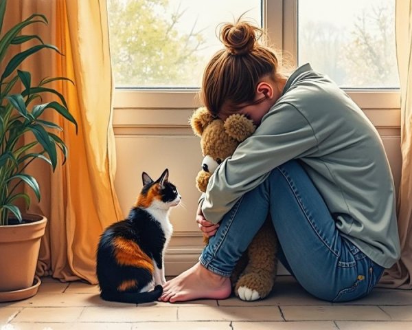 Cozy Scene of Introspection by a Window