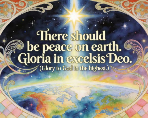 Earth Viewed from Space with Glowing Star and Text