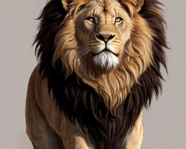 Majestic lion with impressive mane and strong presence