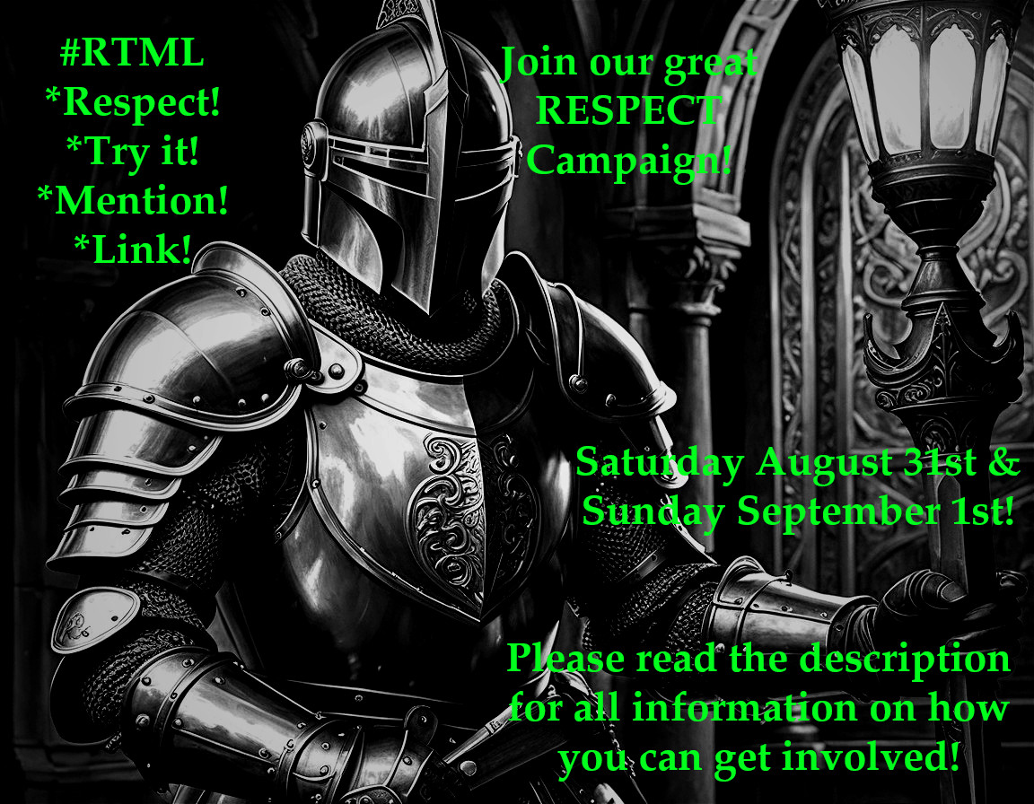 Heavily-armored knight with green "RESPECT" campaign text