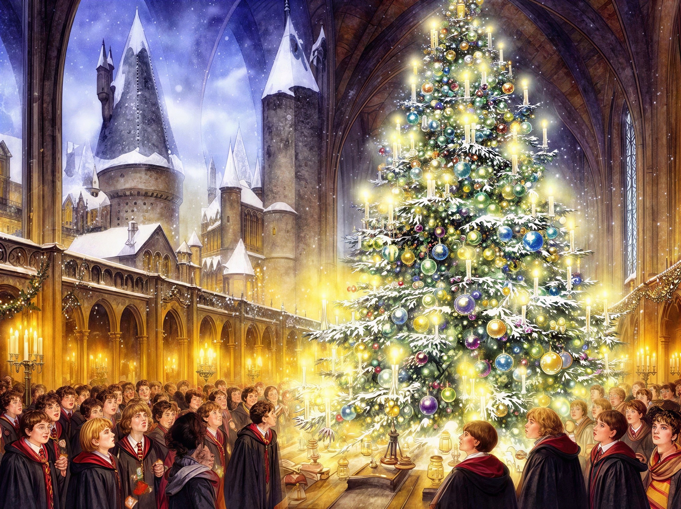 Christmas Decorations in Hogwarts Great Hall