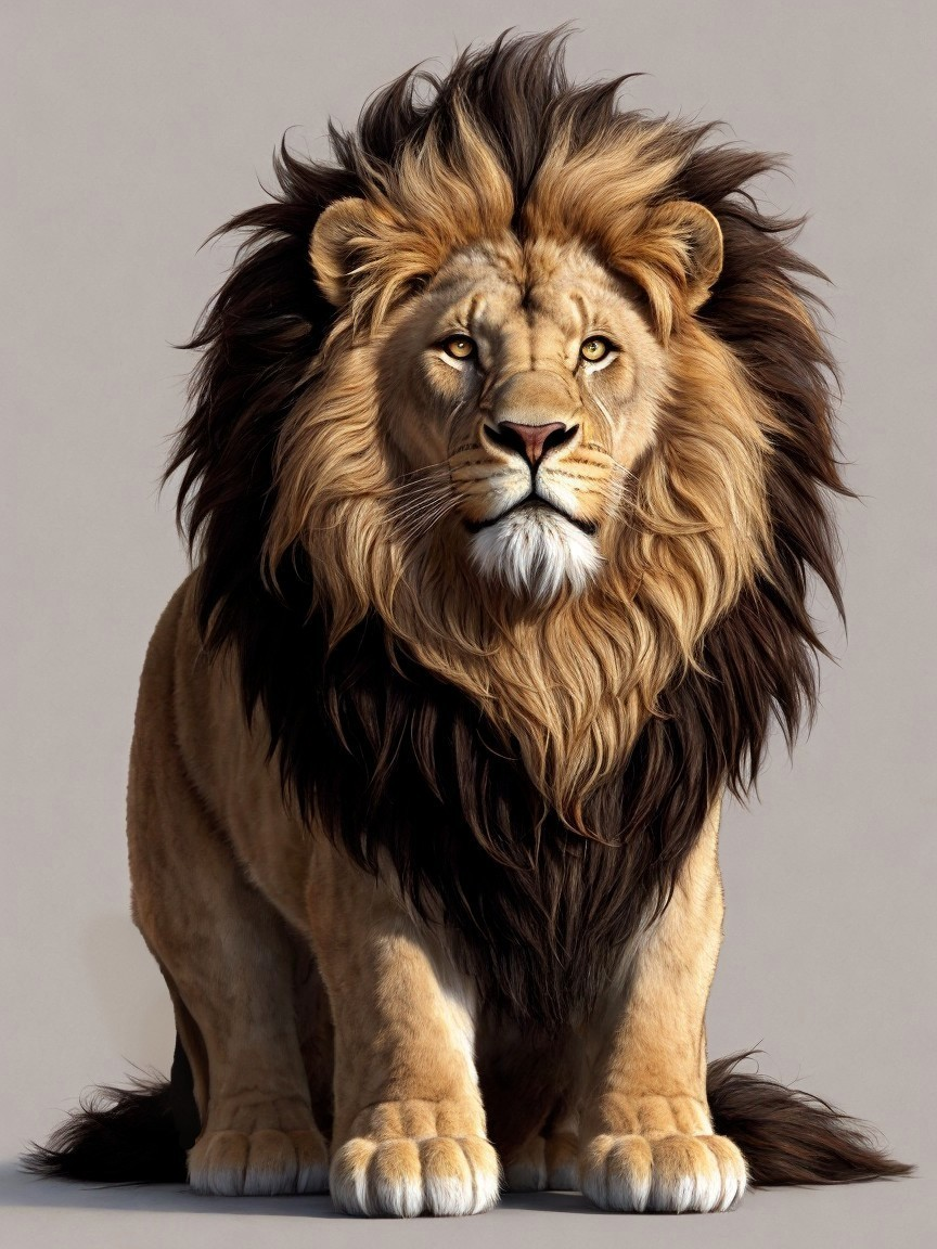 Majestic lion with impressive mane and strong presence