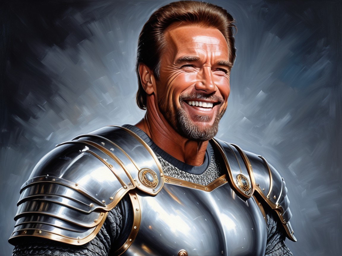 Charismatic warrior in detailed armor with vibrant background