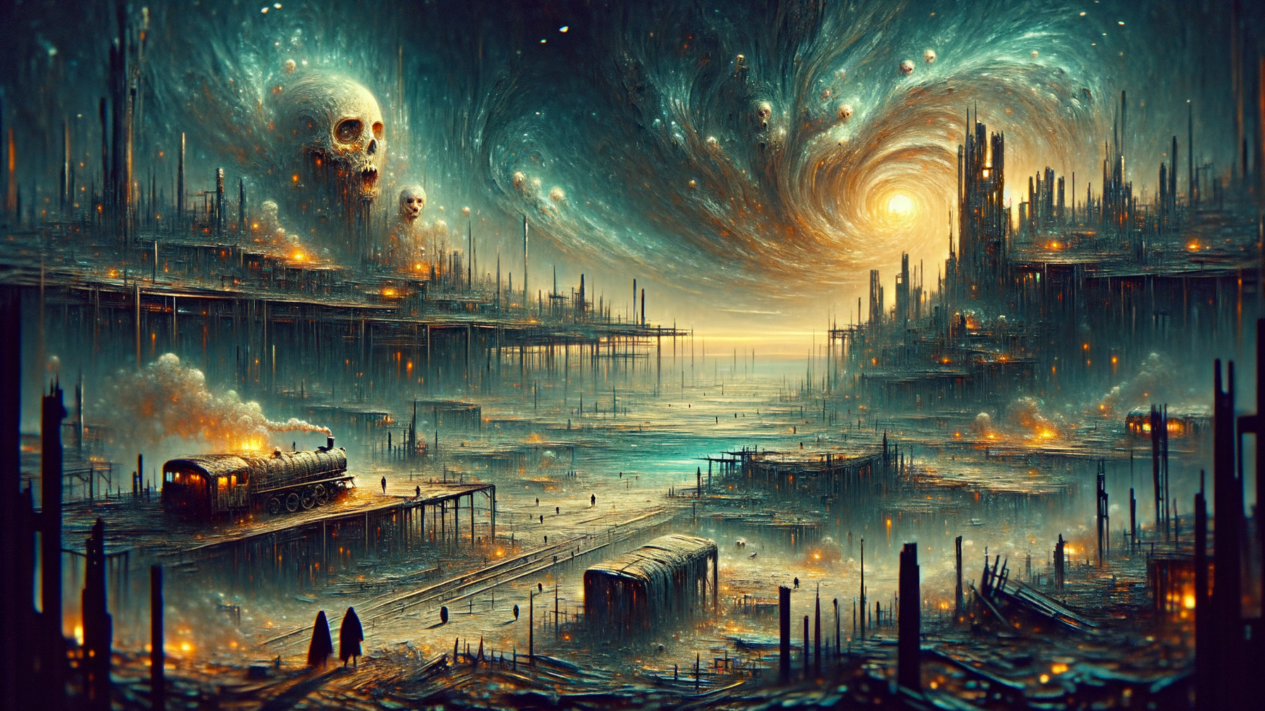 Surreal Landscape of Cosmic and Industrial Elements