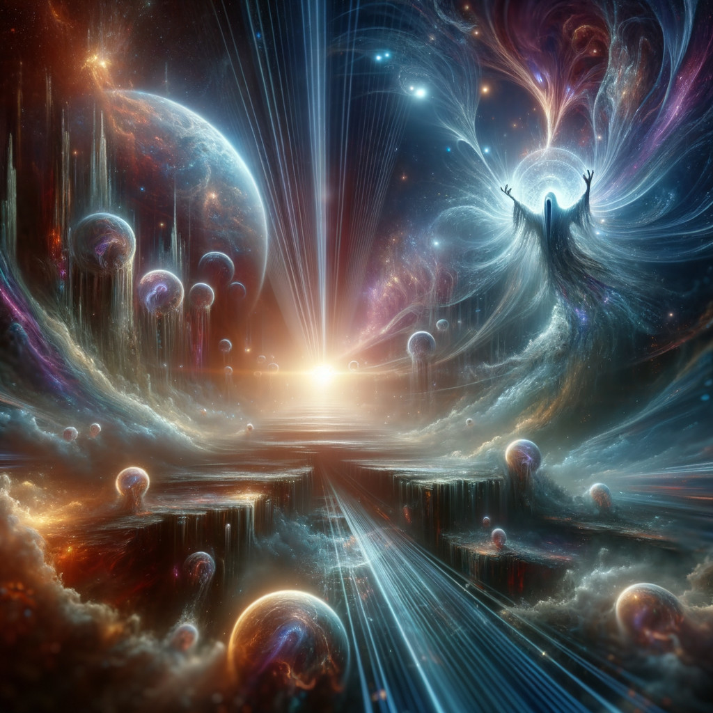 Vibrant Cosmic Scene with Nebulae and Celestial Bodies