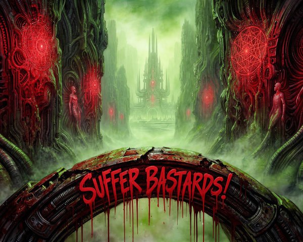 Surreal Digital Painting of a Hellish Landscape