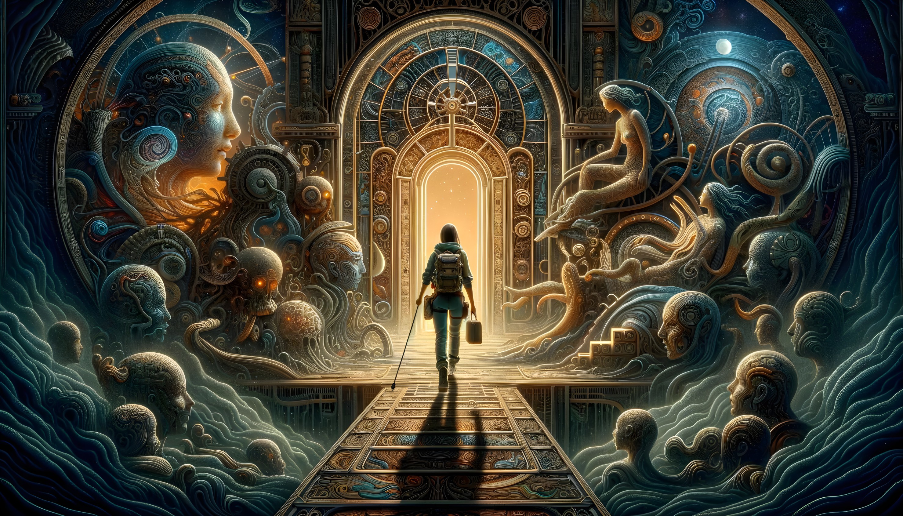 Mystical Doorway Surrounded by Enchanting Patterns