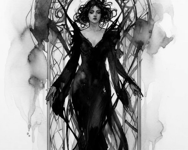 Stunning Young Sorceress in Intricate Wedding Attire