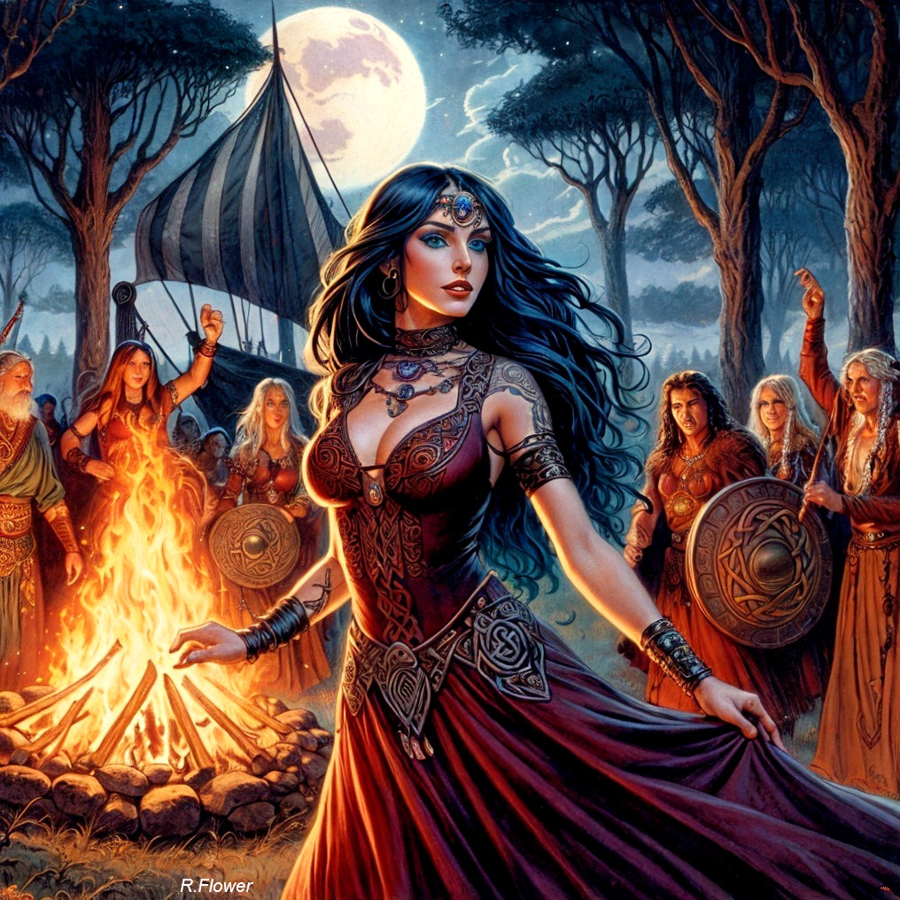 Viking Woman in Fantasy Illustration by Campfire Moonlight