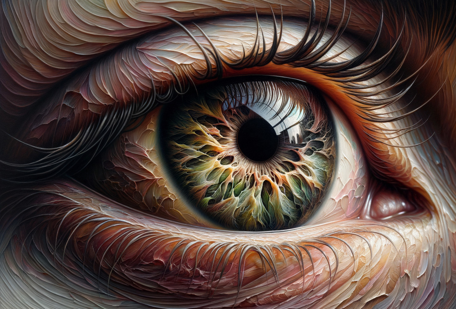 Close-Up of a Vividly Colored Detailed Eye