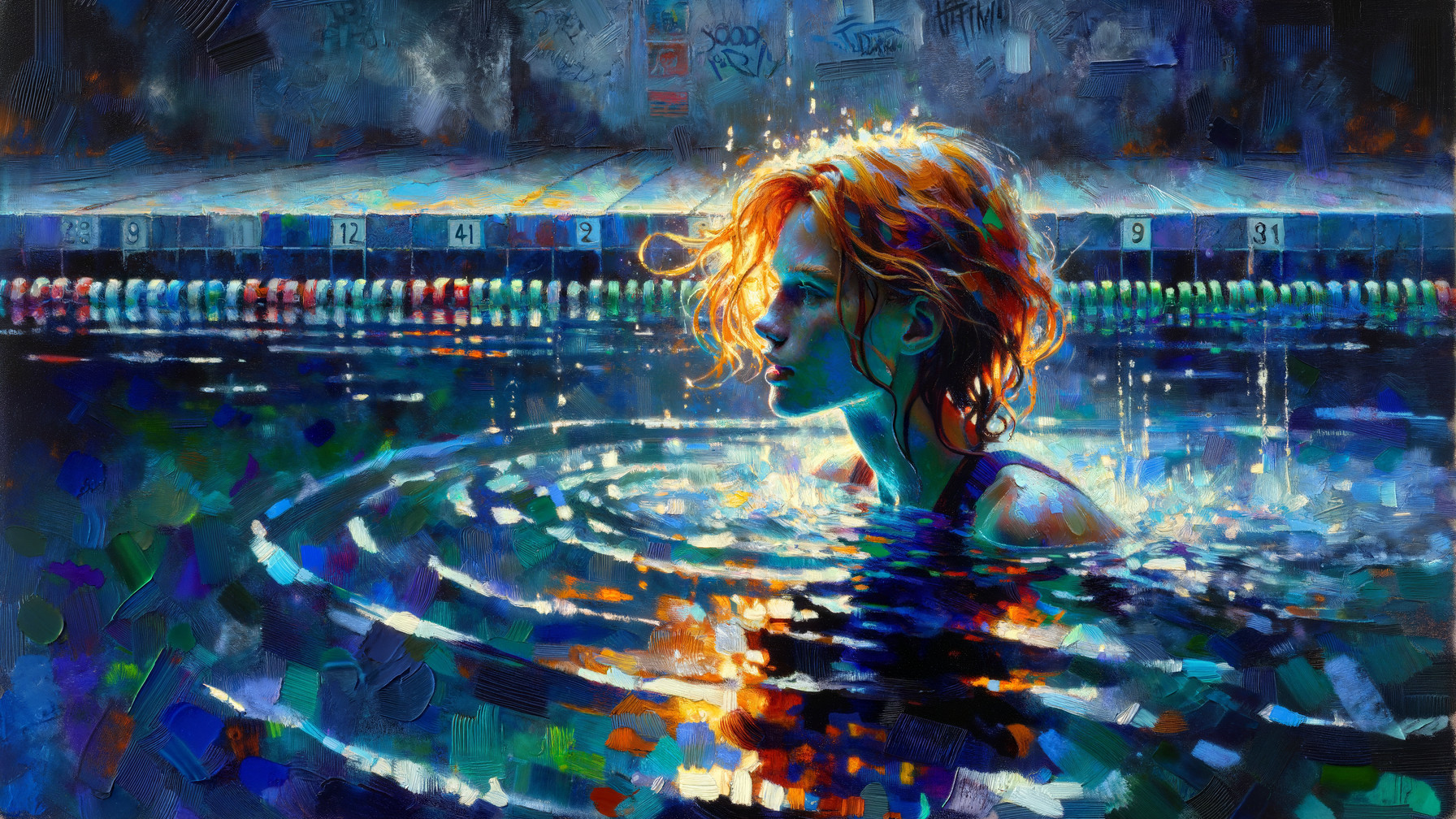 Underwater Portrait of a Woman with Ginger Hair