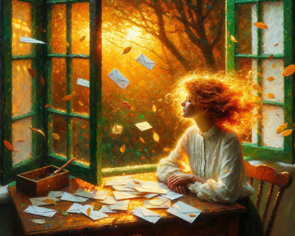 Young Woman by Window with Sunlight and Nostalgic Atmosphere