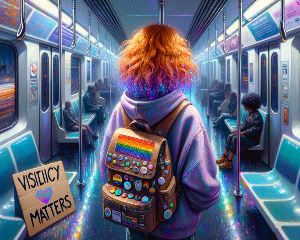 Vibrant Interior of a Subway Car with Colorful Details