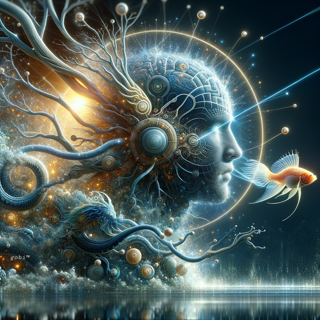 Surreal Human Face with Nature and Technology Fusion