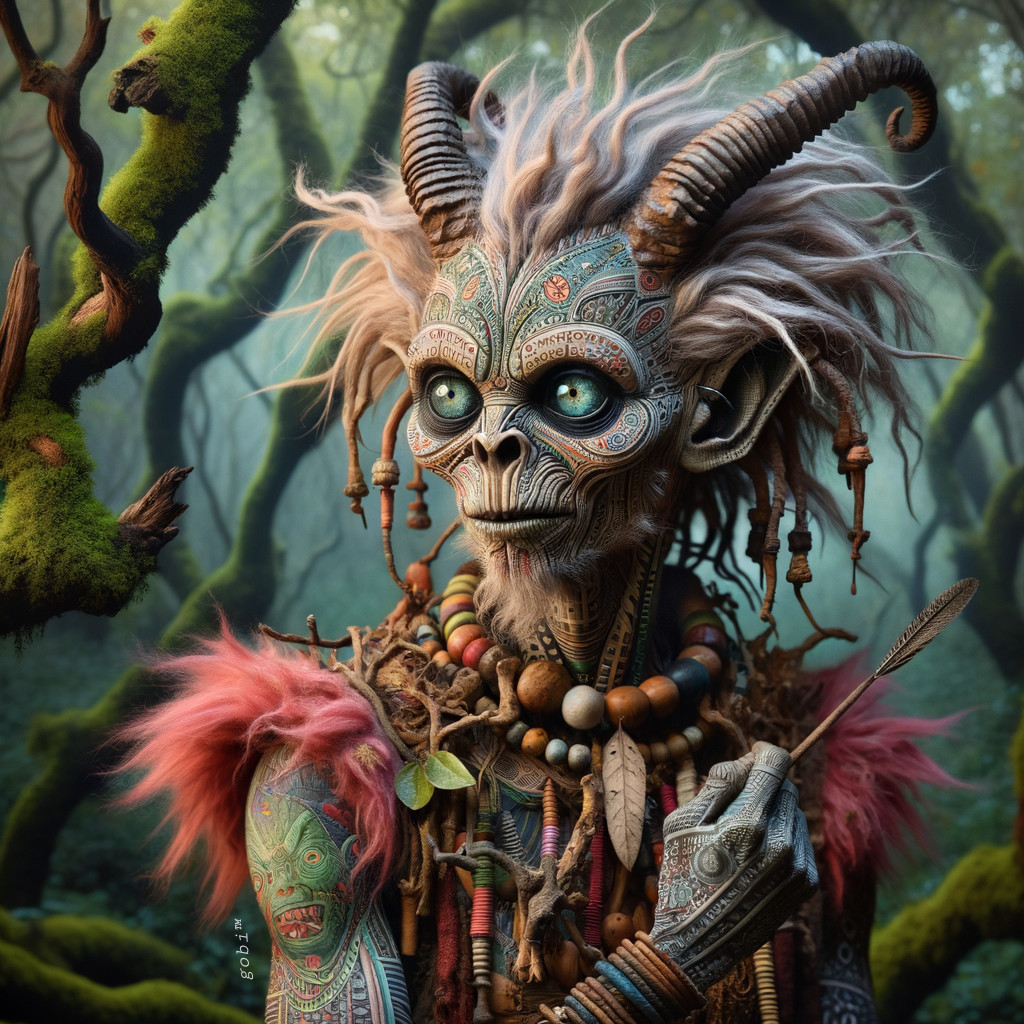Fantastical Creature in a Mystical Forest Setting