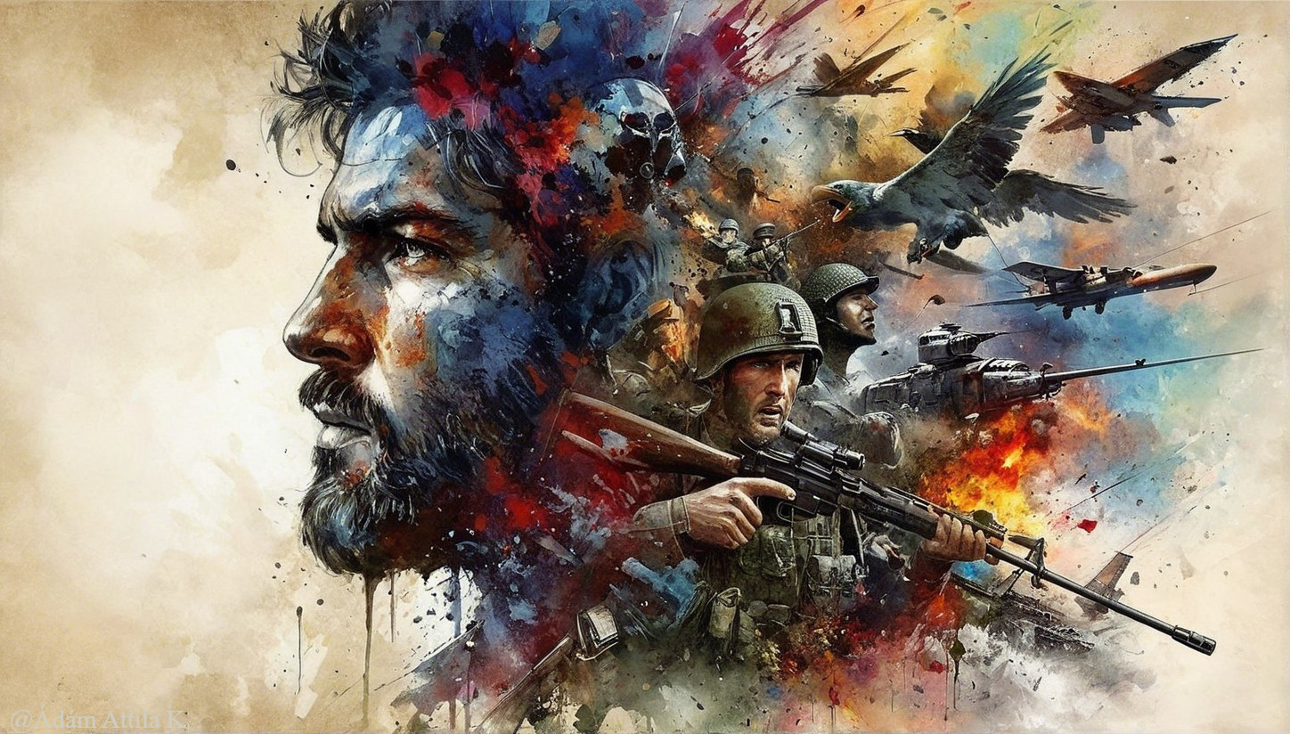 Military Imagery Combined with Artistic Abstraction