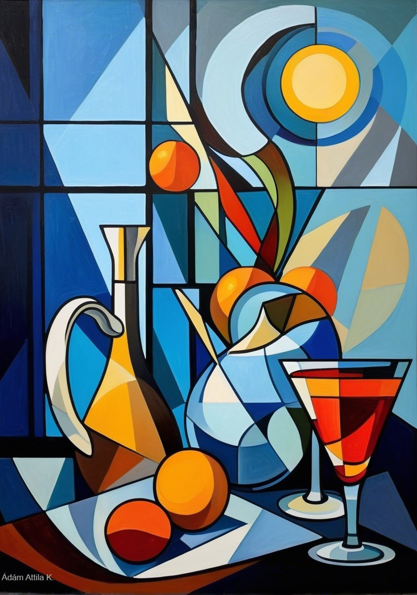 Vibrant Still Life with Geometric Shapes and Colors