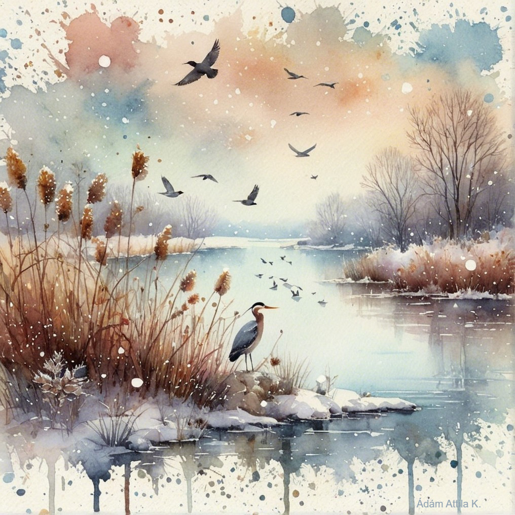 Serene Riverbank at Dawn in Watercolor Art