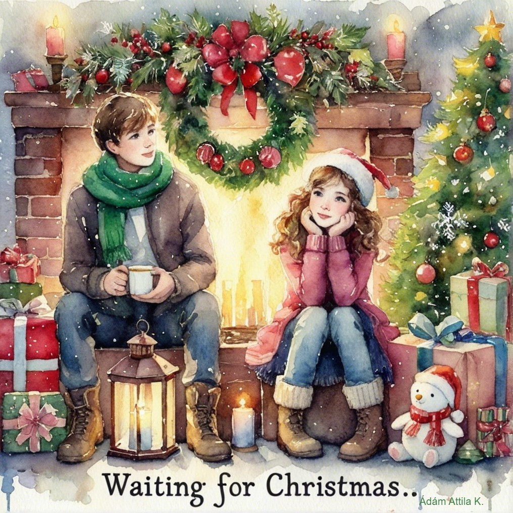 Cozy Holiday Scene by a Fireplace with Decorations