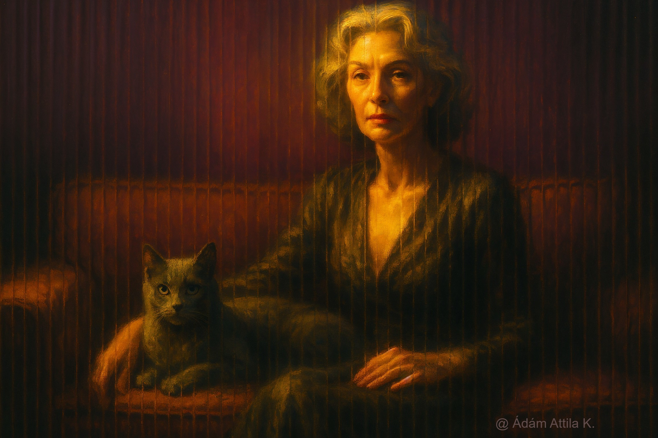 Contemplative Woman with Cat in Serene Atmosphere