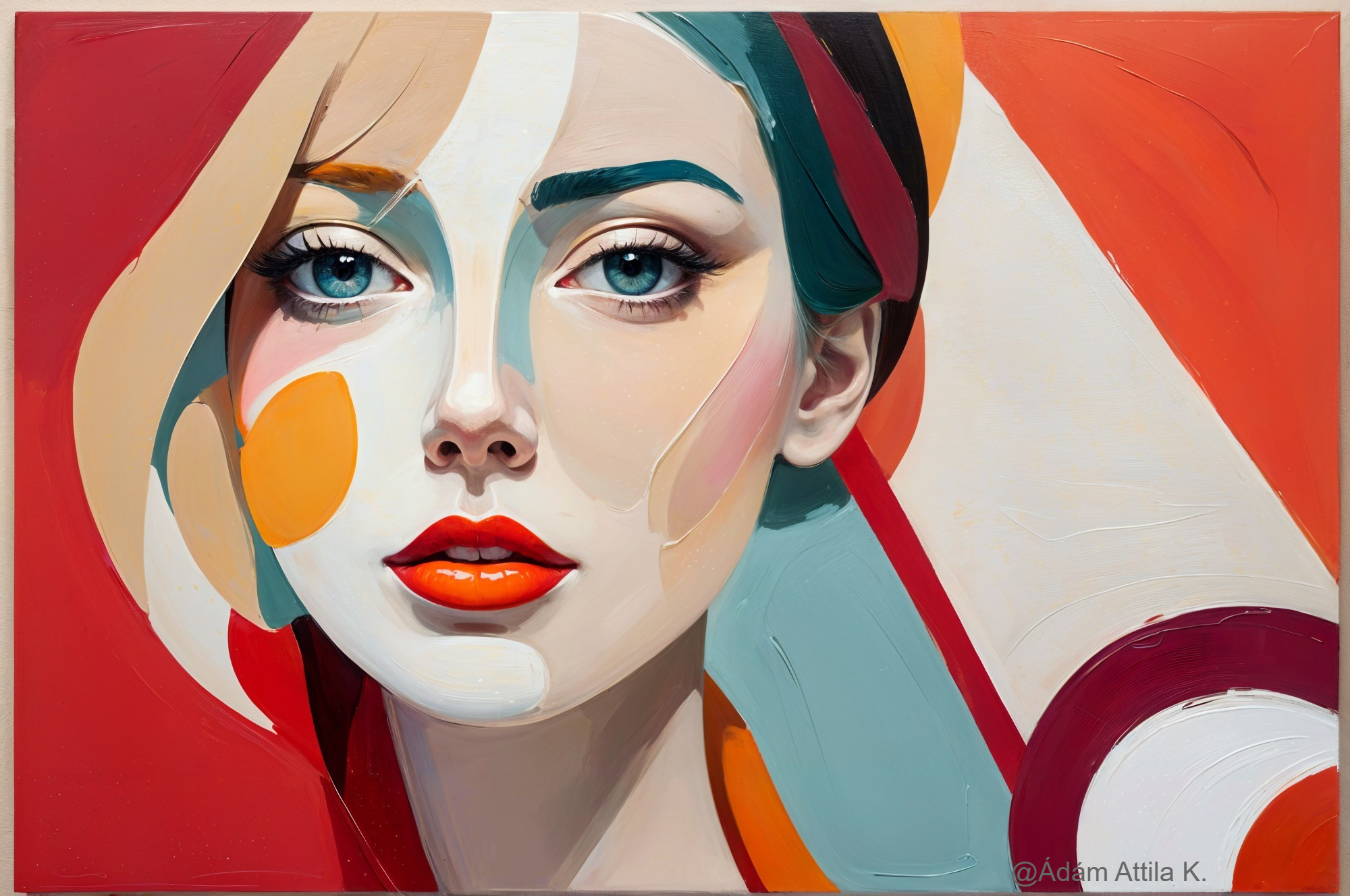 Stylized portrait of a woman with vibrant colors