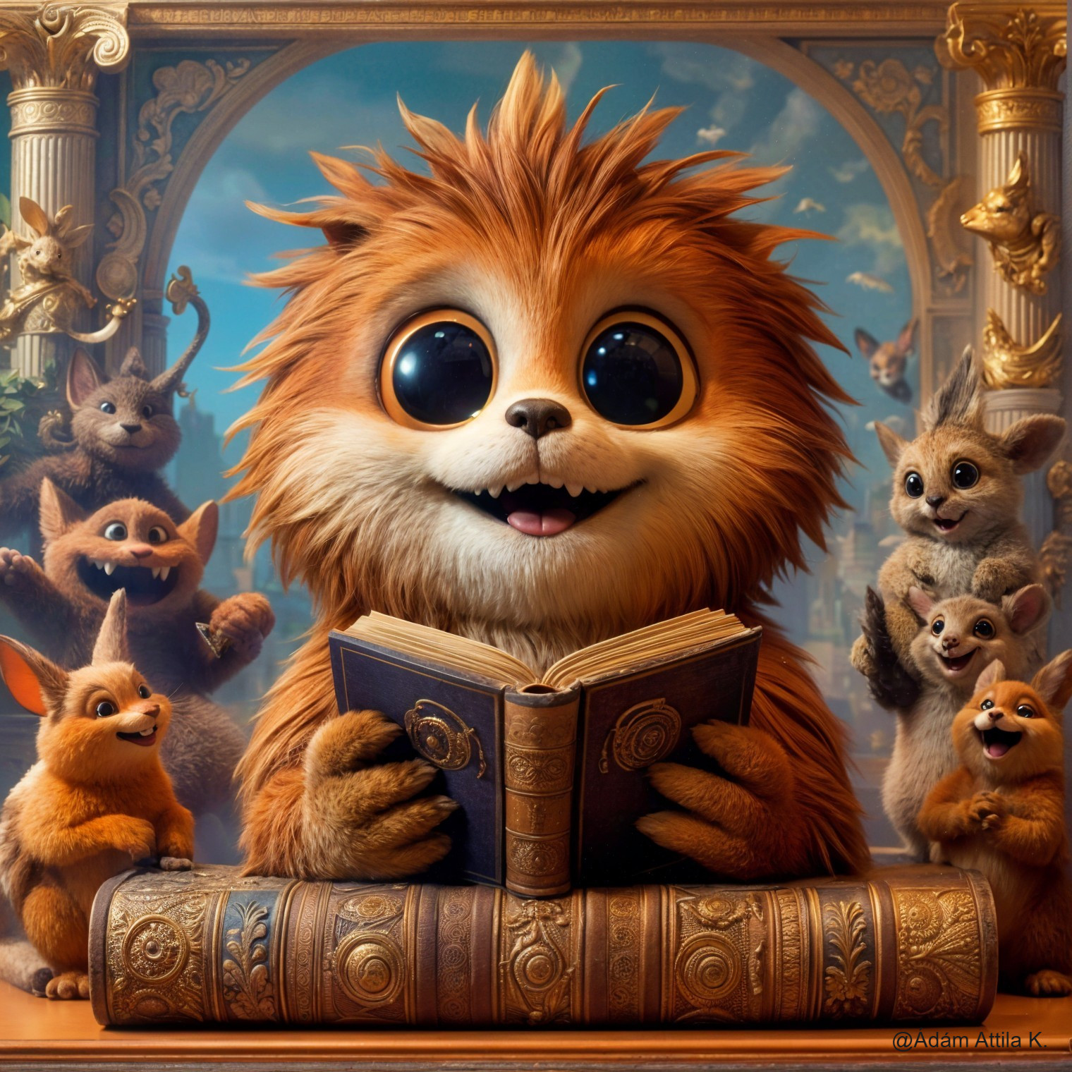 Whimsical Character Reading in Enchanted Setting
