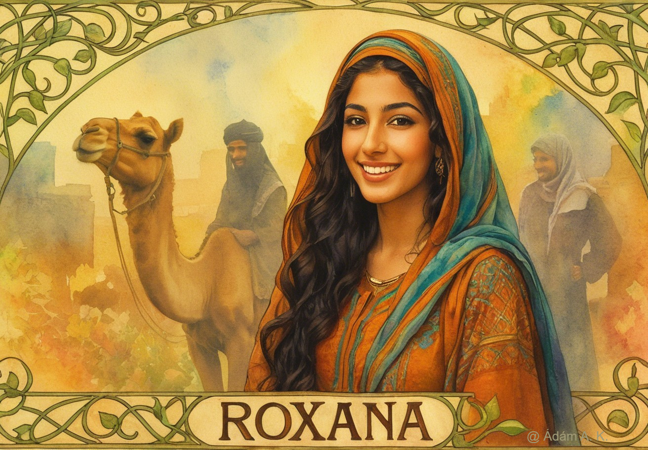 Young Woman in Traditional Attire with Camel Background