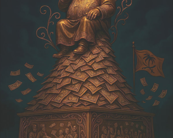 Statue of Seated Figure on Pyramid of Wealth