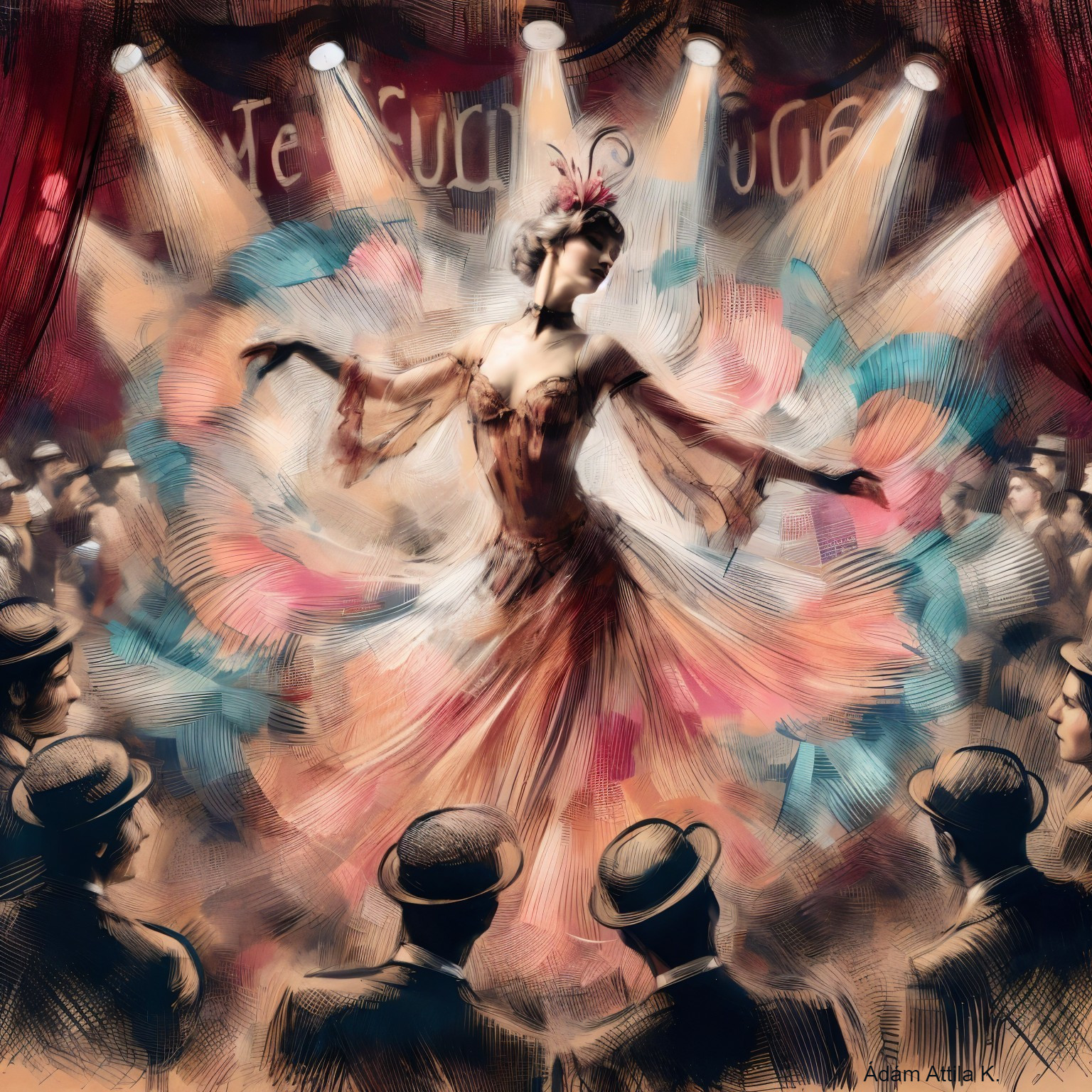 Vibrant Dance Performance with Colorful Dress and Audience