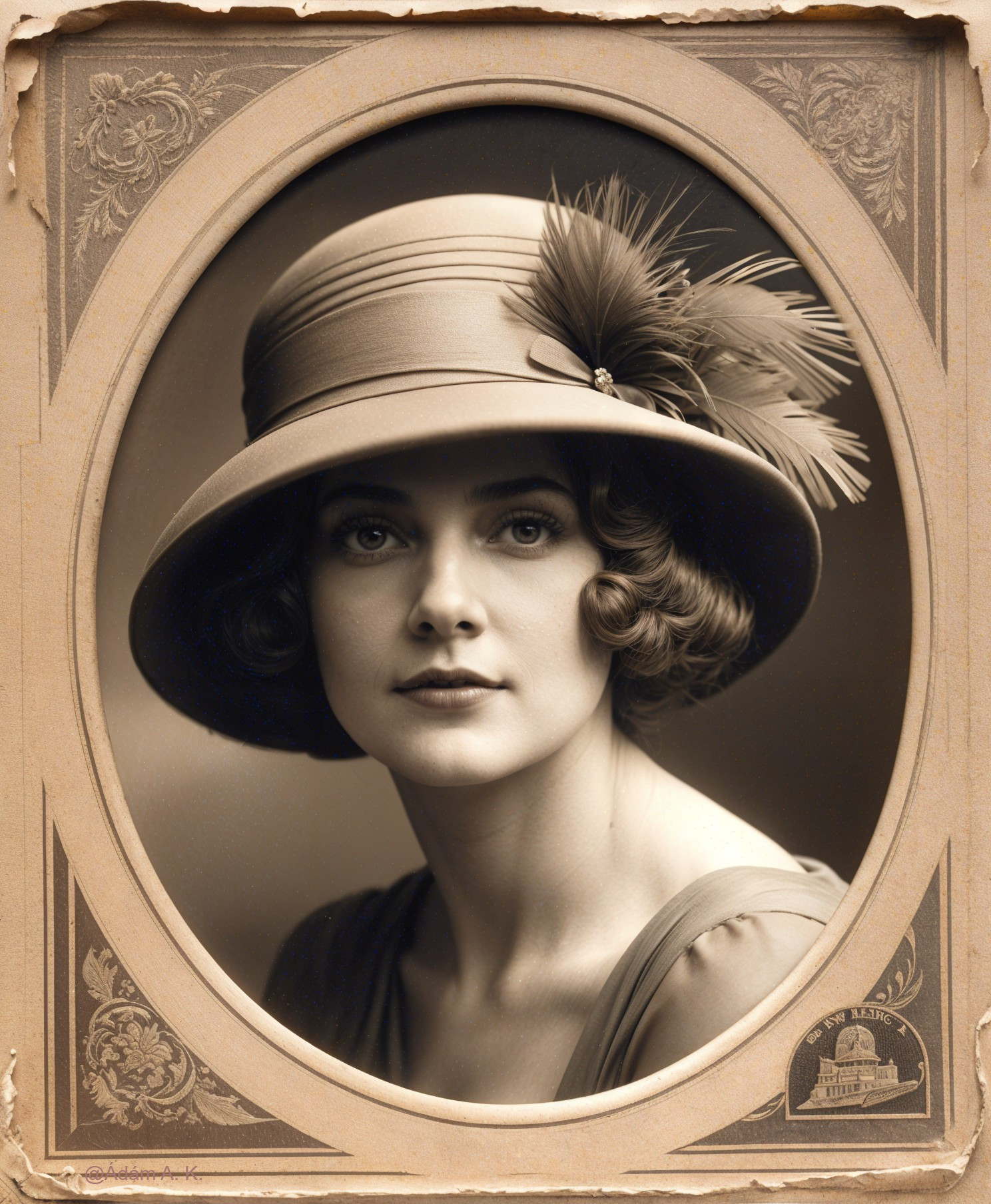 1920s Vintage Portrait of a Woman with Elegant Hat